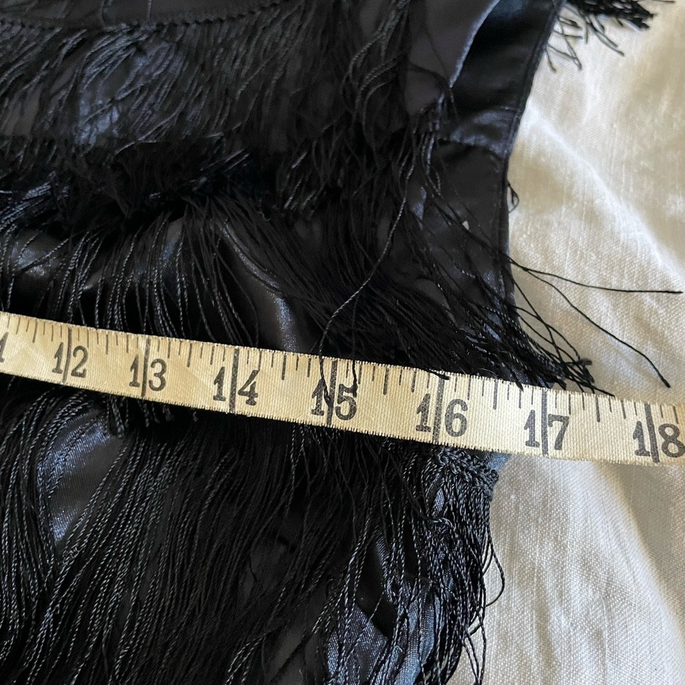 Micro Mini Black Fringe Dress - Picture 4 of 8